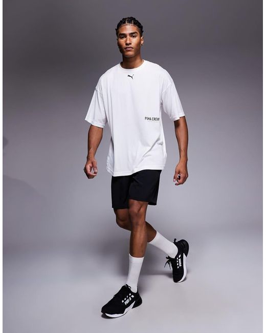 PUMA White Graphic Oversized Training T-Shirt for men