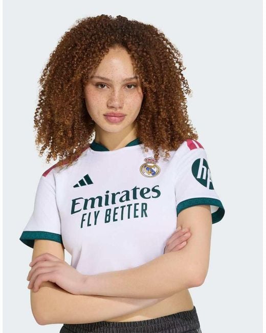 Adidas Originals White Real Madrid 26/27 Home Cropped Jersey