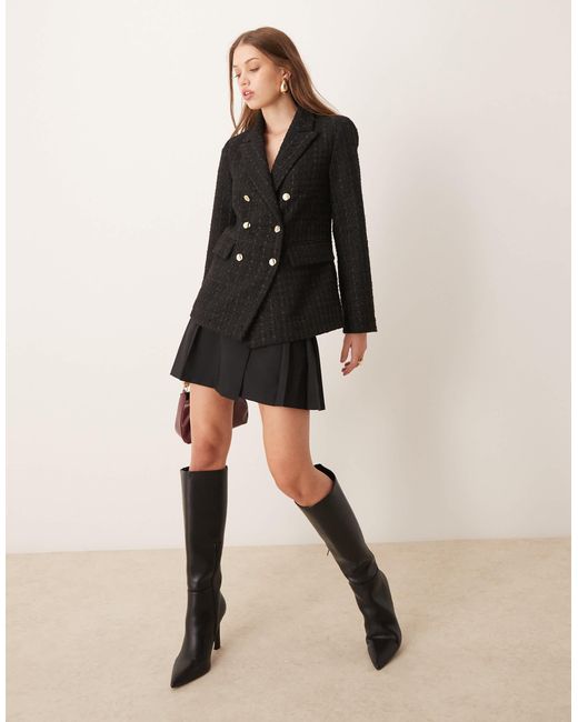 Y.A.S Black – zweireihiger bouclé-blazer