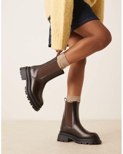 ASOS Natural Austin Chunky Chelsea Boots