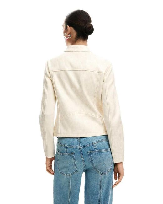 Desigual Natural Mao Collar Jacket