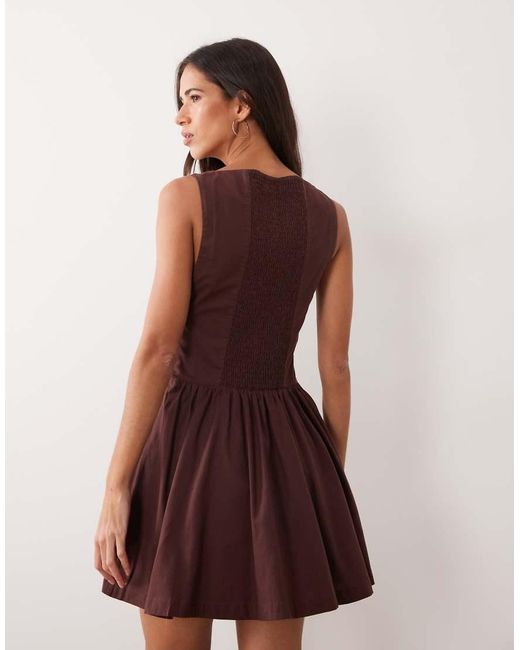Abercrombie & Fitch Brown Drop Waist Mini Dress
