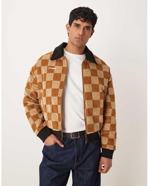 Prohibited Blue Checked Bomber Jacket for men