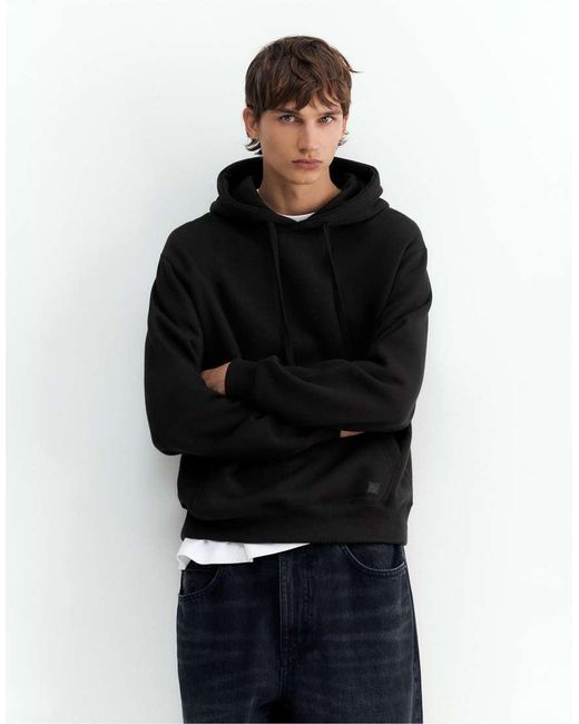 Felpa Con Cappuccio Basic Nera di Pull&Bear in Black da Uomo