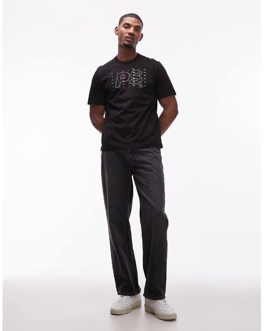 Paul Smith Black Short Sleeve Logo Print T-shirt for men