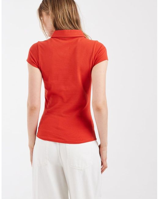 ASOS Red Picquot Shrunken Polo