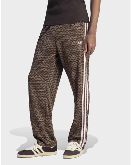 Adidas Originals Brown Firebird Loose Monogram Track Pants for men