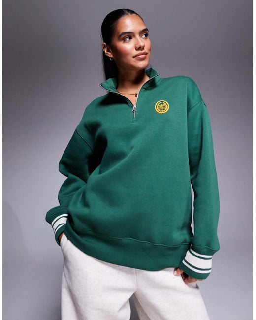Nike Green Phoenix Fleece Oversized Quarter Zip Sweatshirt