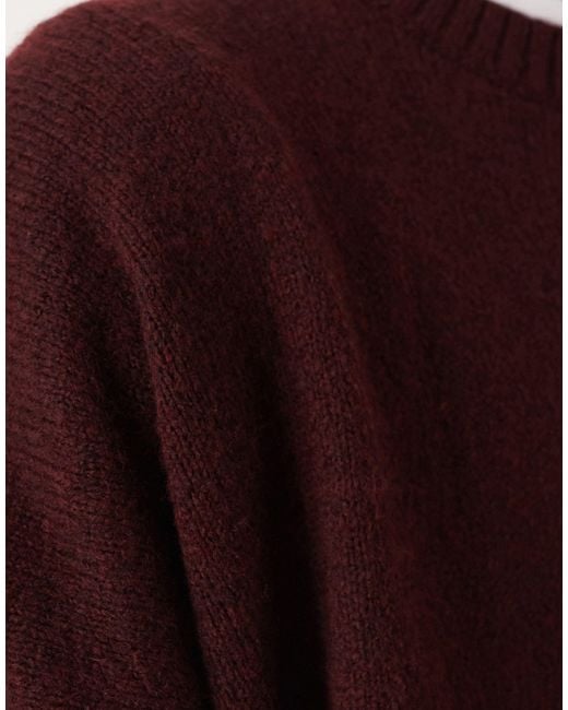 Pull coupe carrée ultra oversize en maille avec col ras ASOS pour homme en coloris Red