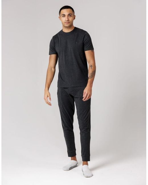 French Connection Black Cotton T-Shirt And Lightweight Jogger Co-Ord Set for men