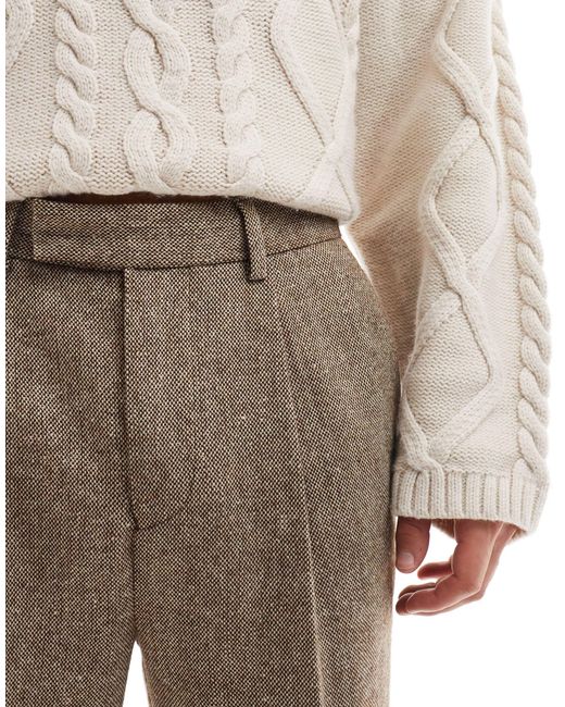 ASOS White Wedding Tapered Wool-mix Smart Pants for men