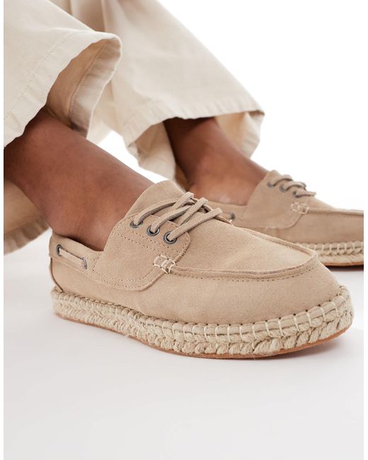 Chaussures bateau en imitation daim - beige Pull&Bear pour homme en coloris Natural
