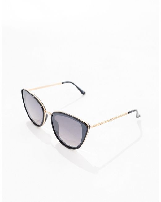 River Island Brown Metal Oversized Cateye Sunglasses