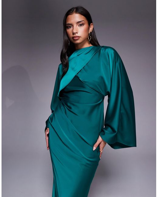 ASOS Blue – satin-maxikleid