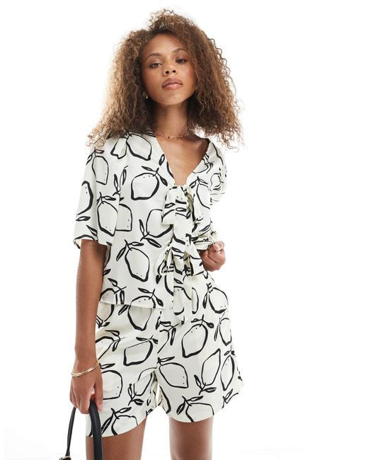 Object White Pull On Shorts Co-ord