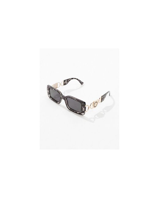Reclaimed (vintage) Black – rechteckige 90er-sonnenbrille