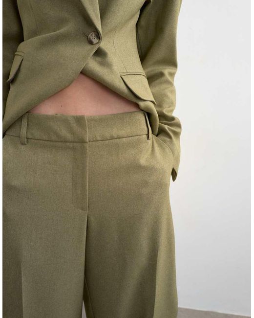 TOPSHOP Green Side Pleat Ovoid Pants