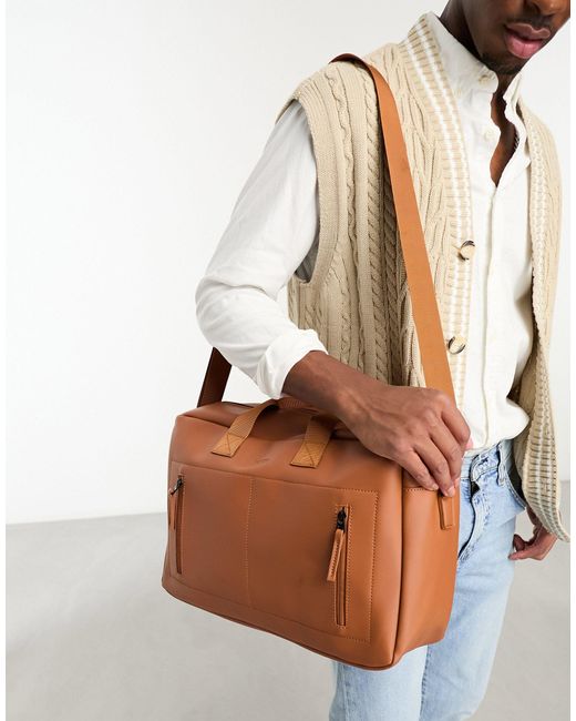 Fenton Brown Holdall Bag With Shoulder Strap for men