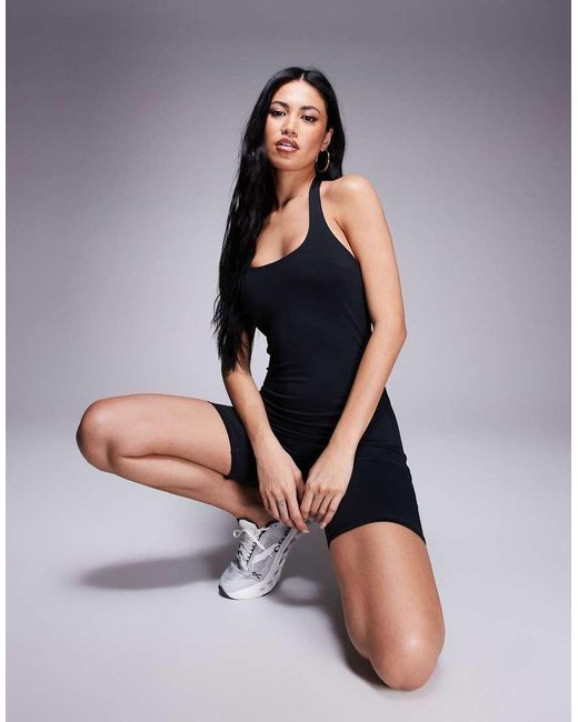 4505 Blue Active Halter Neck Romper With Inner Bra