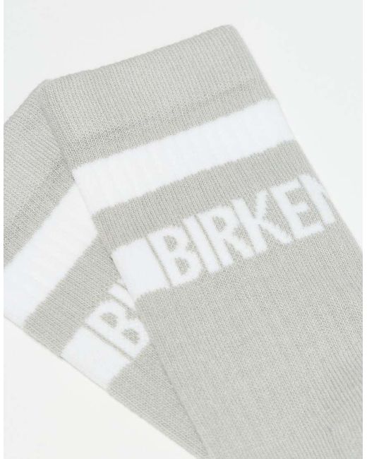 Birkenstock White Unisex Cotton Crew Stripe Sock