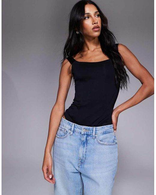 GOOD AMERICAN Black Sculpting Corset Bodysuit