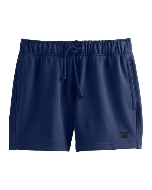 New Balance Blue Athletics French Terry Short 5" for men
