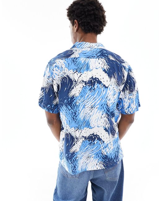 Lee Jeans – kurzärmliges relaxed fit resort-hemd in Blue für Herren