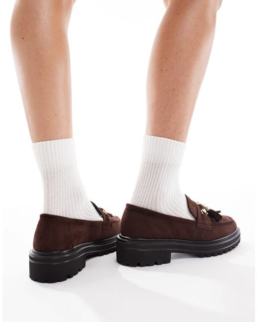 SEQWL Natural Jeep Chunky Tassel Loafers