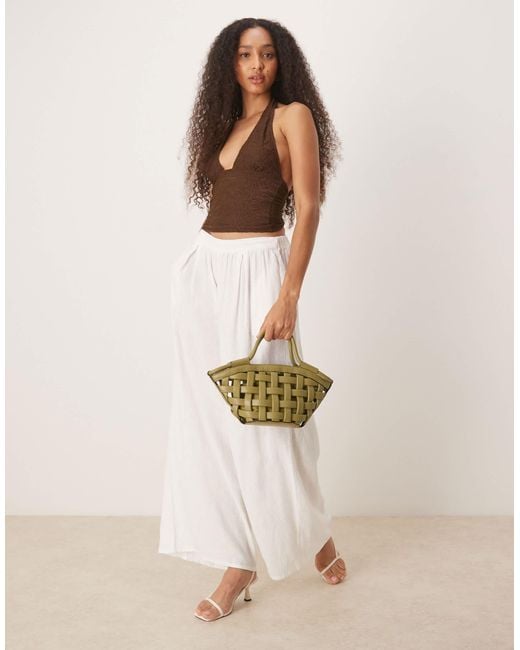 Motel Brown Cosimo Halterneck Top