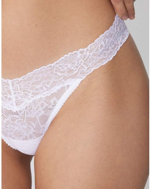 Tezenis White High-Cut Lace G-String