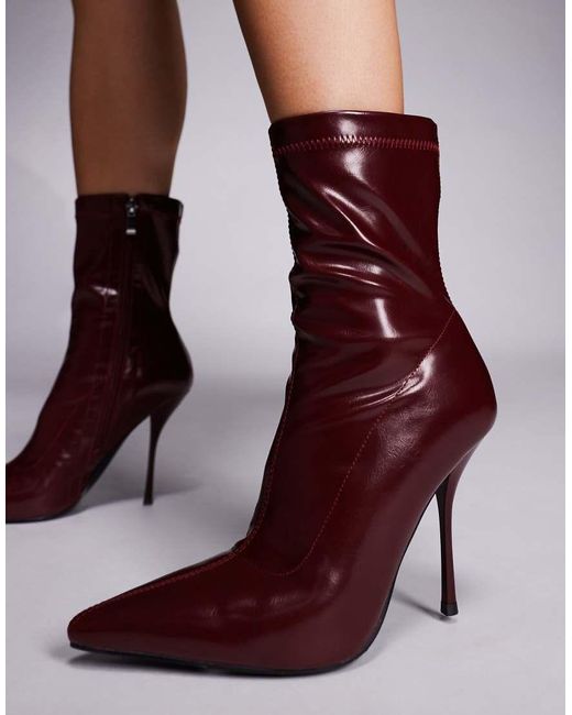 SIMMI Red Simmi London Miletus High Heeled Ankle Boots