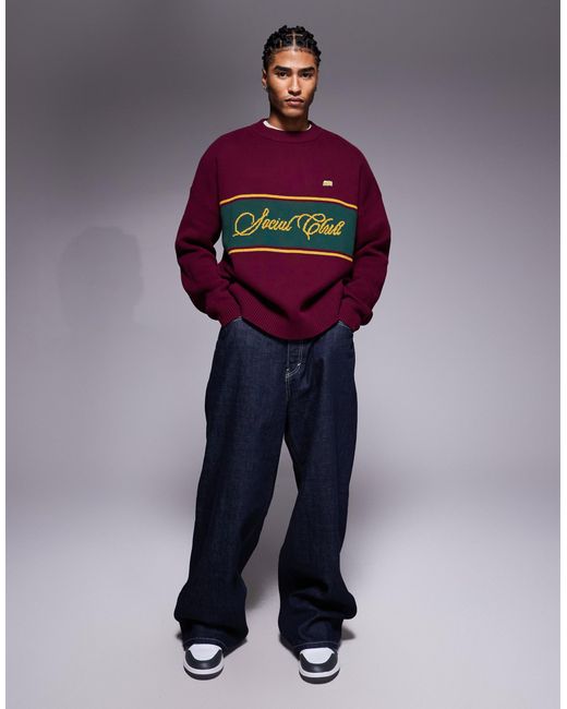Prohibited – strickpullover mit logo in Red für Herren