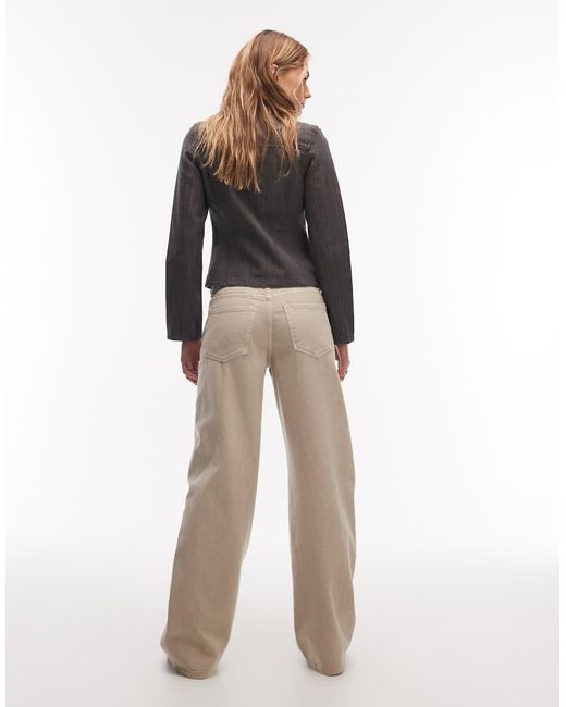 Gina Tricot White Low Waist Wide Leg Jeans