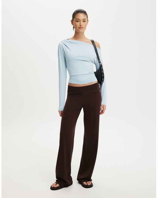 Cotton On Blue Georgie Off Shoulder Long Sleeve