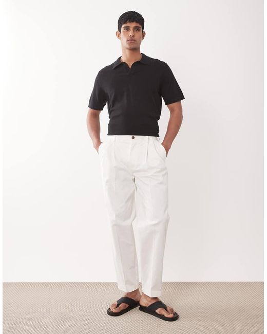 ASOS White Tailored Cotton Rich Oversized Tapered Chino Pants for men
