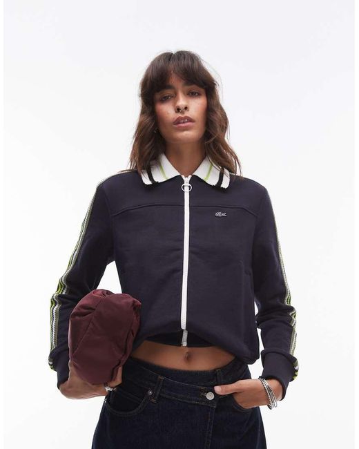 Lacoste Blue Zip Stripe Track Jacket