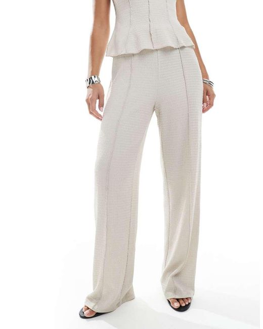 Vero Moda Broek Van Jersey Met Textuur En Naad Aan De Voorkant in het White