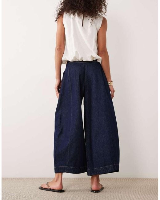 ASOS Blue Clean Waistband Barrel Culottes