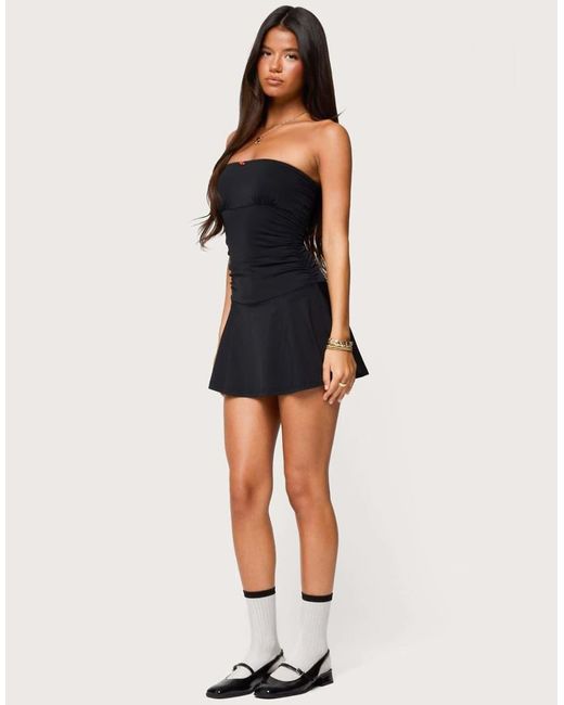 Edikted Black Evonna Strapless Flared Romper