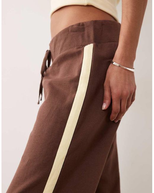 ASOS Brown Yoga Trouser With Contrast Side Stripe
