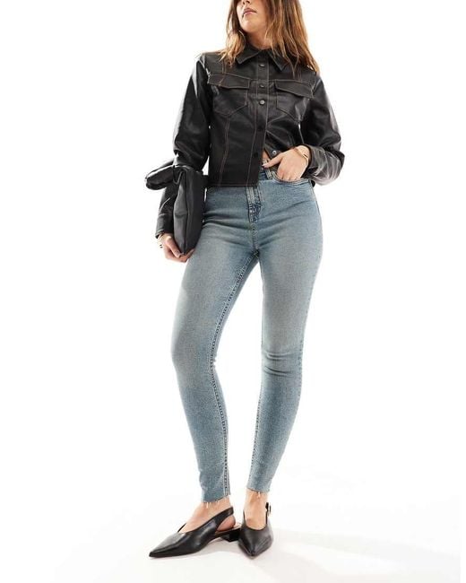 Miss Selfridge Blue Skinny High Waist Jeans