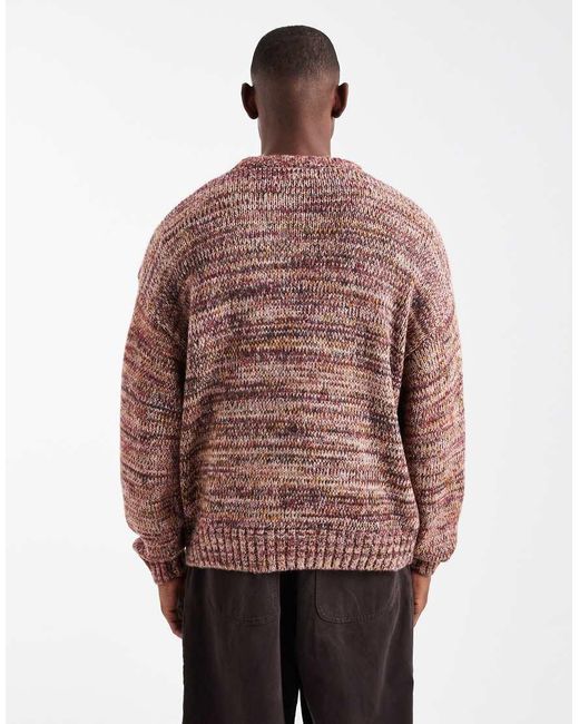Cotton On Red Boxy Fit Fuzzy Crew Neck Knit Sweater for men