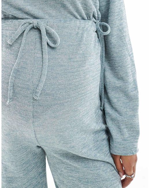 Pantalones Azul Pálido Jaspeado De Pernera Ancha De Punto Flameado De Mamalicious Maternity (Parte De Un Conjunto) Mama.licious de color Blue