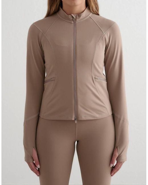 Aim'n Brown Espresso Reflective Warming Zip Jacket