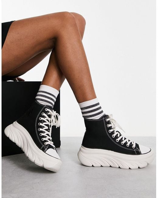 Skechers White – funky street – knöchelhohe sneaker aus em canvas