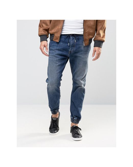 DIESEL Denim Duff Tapered Cuffed Jeans 