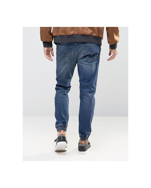 DIESEL Denim Duff Tapered Cuffed Jeans 