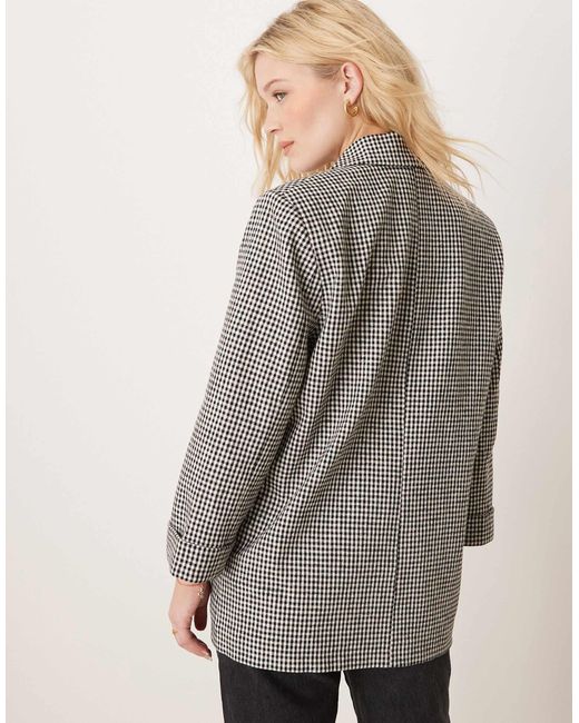 Abercrombie & Fitch Gray Slouchy Double Breasted Blazer
