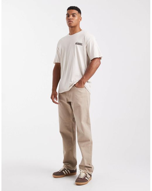 JJ Rebel White Oversized T-shirt With Eclectic Backprint for men