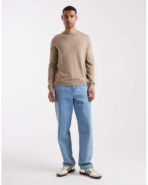 Threadbare Natural Crew Neck Sweater for men